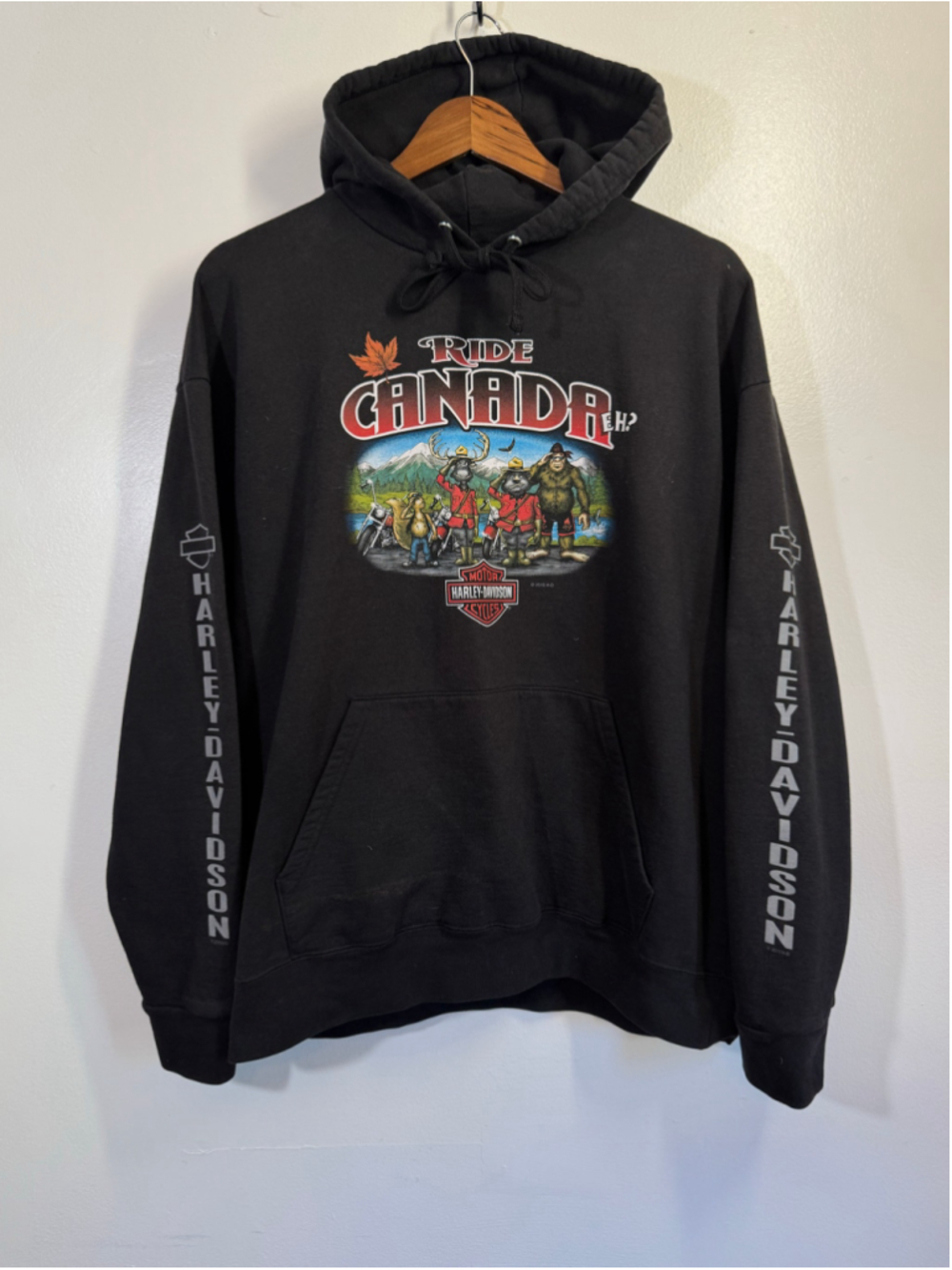 Harley Davidson Kane’s Kelowna B.C Ride Canada Eh Hoodie Sweater - Men’s M
